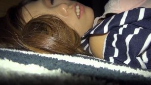 Japanese girl is getting fucked while her boyfriend is watching a game with his friends babes suck cock