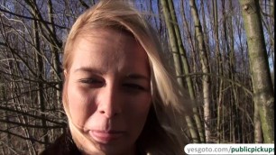 Naughty Nikky Dream fucks a stranger right in the forest