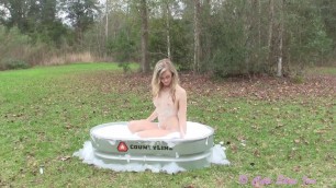 harming Blonde Cali Skye outdoors Bubble Bath