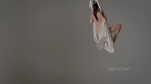 HegreArt Awesome Brunette Nude Anti Gravity Yoga