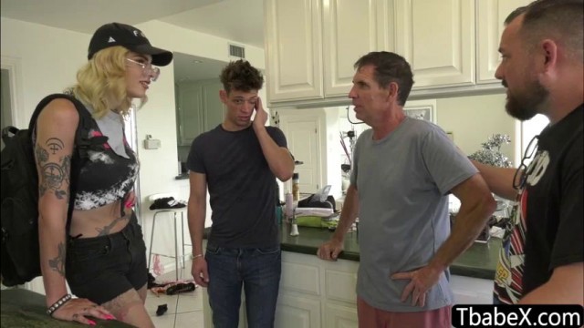 Hunk dude analed hitch hiker shemale