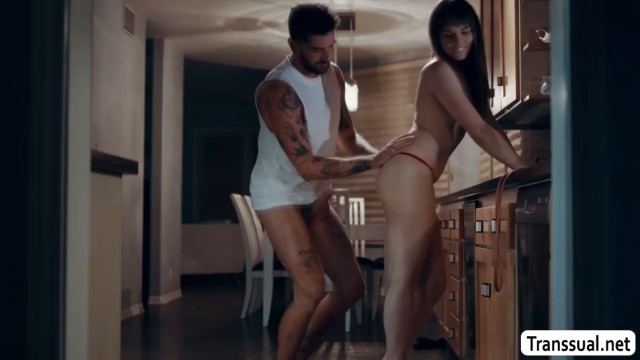 Slutty TS let stepbro bareback her ass