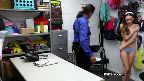 Officer slides his dick into perky suspect