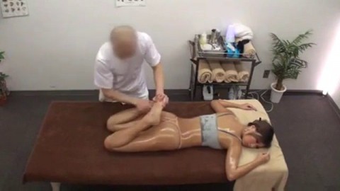 Hot Girl Groped By Masseur Japanese Oil Massage Dildo Chair