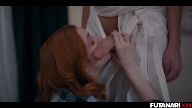 Real-Life Futanari Chloe Temple fucks and jizzes Scarlet Skies's tight pussy