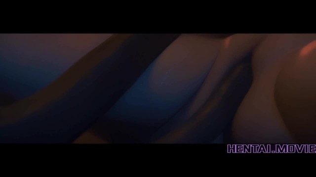 Blue hair Chick get fucked by tentacle monster