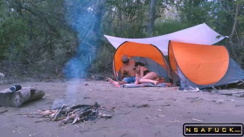 Hot Girl Sucked a Fat Dick in Nature Сhill Blowjob Bonfire