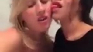 two lesbians passion kiss