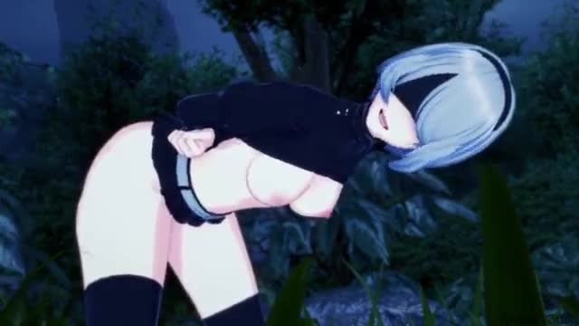 Nier Automata Yorha B Gets Fucked In The Forrest Levi Cash