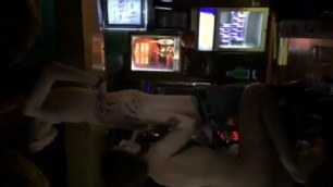 girl sucks dick on the bar