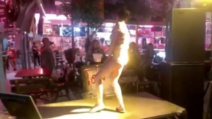 Russian slut dancing on stage