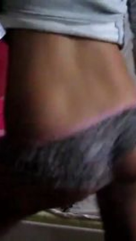 Young girl dancing in his underwear