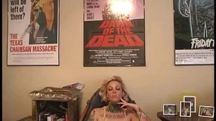 American slut fucked on a leather couch