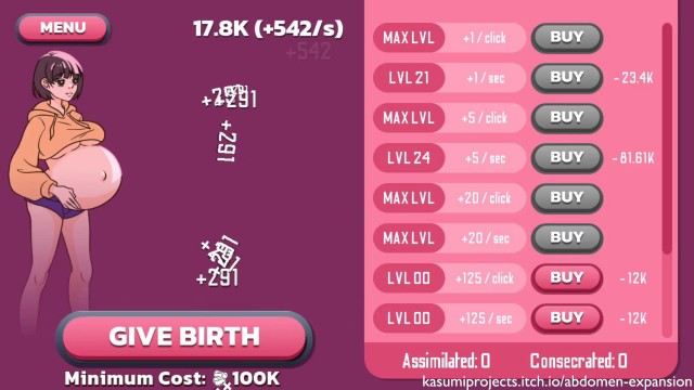 INFLATE HER BELLY WHILE SHE STANDING