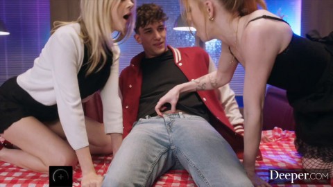 Deeper Fun Sized Cuties Coco Lovelock And Madi Collins Share Parker's Cock Big Dickhead