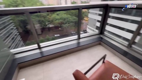 Amateur Mummy Morena Safada Gets Raw With Neighbor On Balcony Super Steamy Porn! real tits