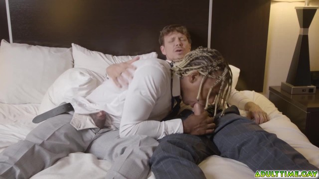 Work colleagues Ethan Chase and Adrian Hart jerking off side by side