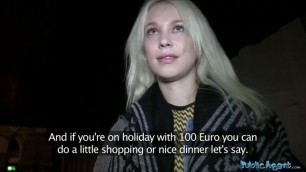 Russian blonde gave herself for money to a stranger in the street at the entrance