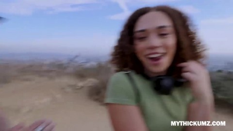 Thick ass hiking ebony picks up dick on her trip for a deep hammering session