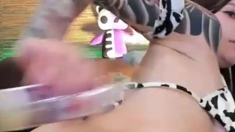 Cute Slutty Babe Riding Her Dildo to Orgasm
