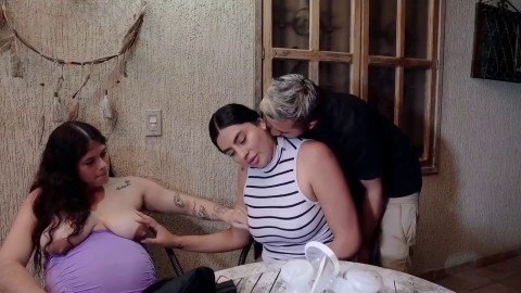 Pregnant Laitna Girl And Her Bestie Gets Their Breasts Milked And Their Holes Fucked Deep Throating Big Cocks