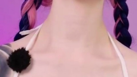 Sliding a Thick Dildo Between My Massive Tits