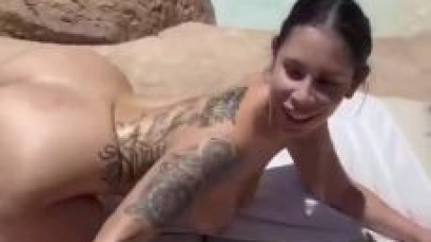 full porn pool threesome xxxx porno