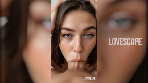 Intense Close-Up BJ from Gorgeous Brunette (AI gen)