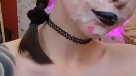 Covered In Thick Cum With My Tongue Out Like A Good Girl