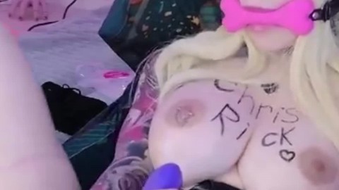 Blonde Slut Takes Double Penetration with Her Toys