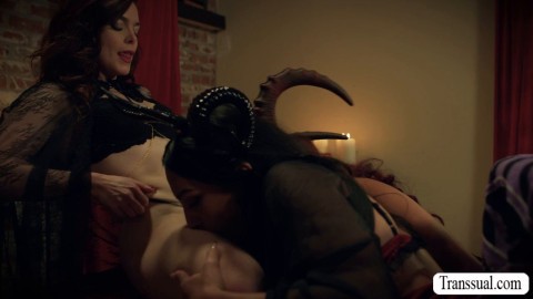 Summoning two TS goddesses and do threesome