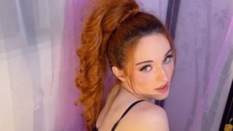 amouranth black lingerie pussy tease free porn pic