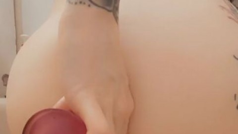 Goth girl fucks herself in the ass and uses her vibrator