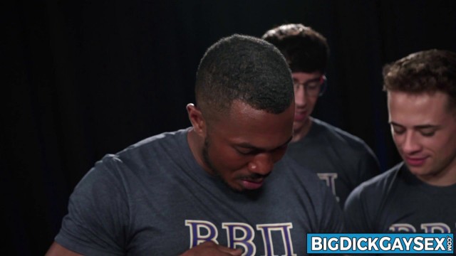 Masked Pledge Lucky Banks Kneels for BBPI Frat Bros Big Cock Ritual