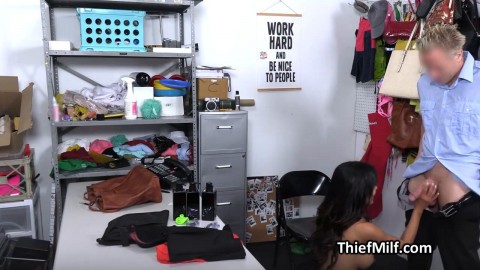 Guard Finds Her Stolen Buttplug Pulls It Out and Fucks Her Asshole