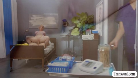 Caught my MILF patient riding nurse dick