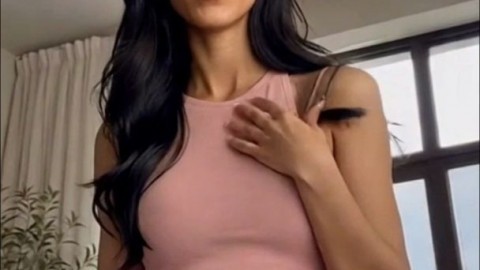 Sexy Transgirl in Tight Pink Workout Set Shows Off Her Curves