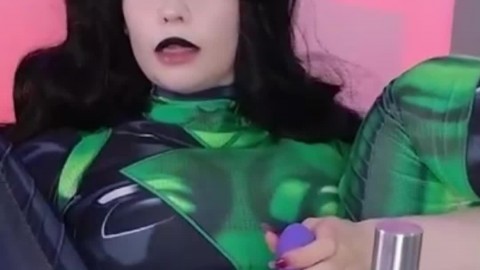 Massive Black Dildo Stretching Her Open While the Vibrator Makes Her Cum Hard