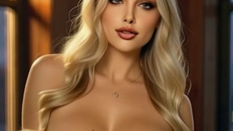 Blonde Bombshell Flashes Her Massive Tits and Bare Pussy