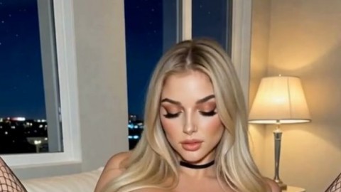 Naughty Blonde Spreads Wide and Teases Her Tight Pink Pussy