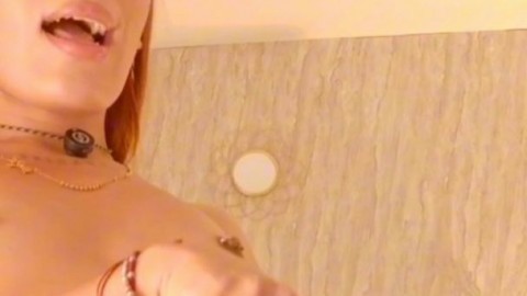 Cute Ladyboy Jerking Cock