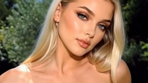 Busty Blonde Goddess Crushes Her Massive Tits Between Eager Hands