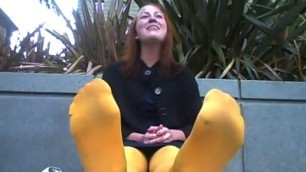 Smelly Yellow Nylons Foot hard fetish