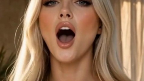 Blonde Babe Squeezes Her Perfect Tits