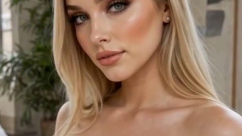 Blonde Bombshell Flashes Her Perfect Tits