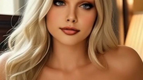 Busty Blonde Babe Spreads Wide and Teases Her Tight Hole
