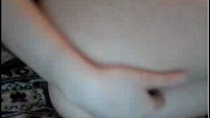 fingering wet and shaved pussy on camera