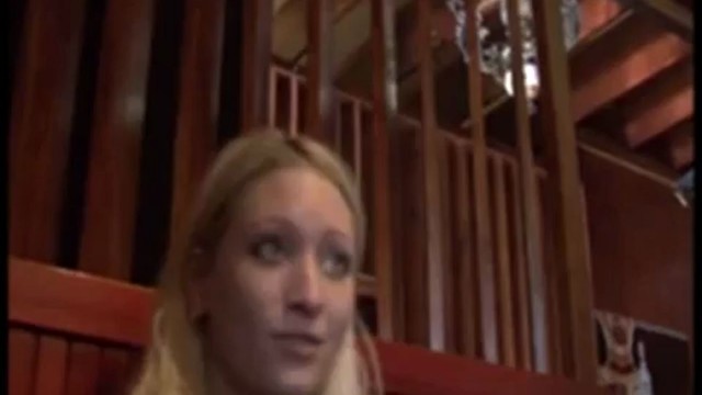 Euro blonde bangs and squirts for cash
