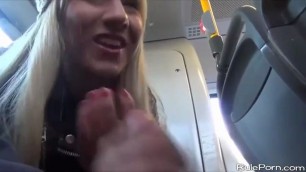 Sexy Blonde Venera Rides Dick on Public Transport