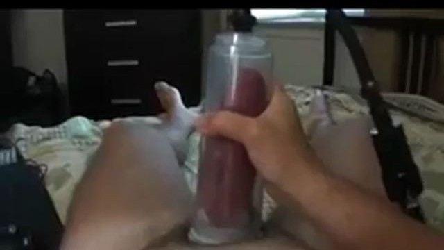 Homemade Penis pump Cumming 2